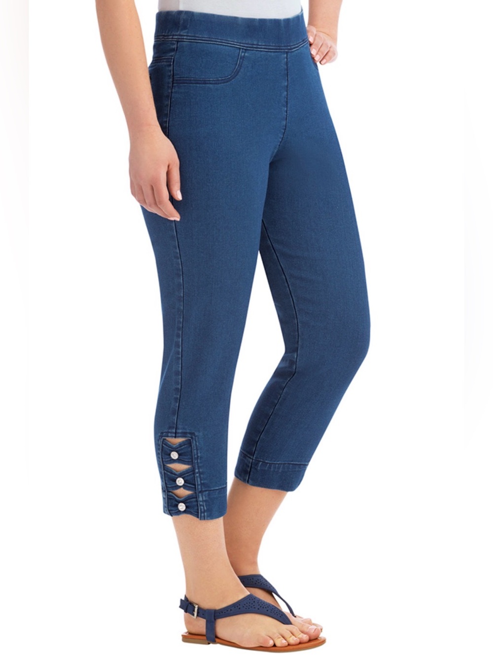 NEW Women’s Decorative Denim Capris Petal Pushers Size Medium